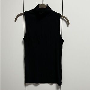 LOFT Black Sleeveless Mock Neck Top